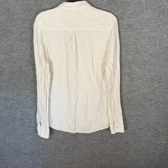 Marine Layer Shirt Mens Large White Striped Soft Knit Button Up Casual - Picture 8 of 8